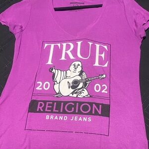 True Religion Women's Vivid Purple Graphic Tee